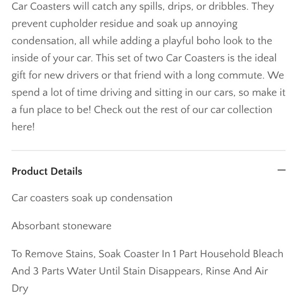 NEW peace sign boho car coasters - Picture 5 of 5